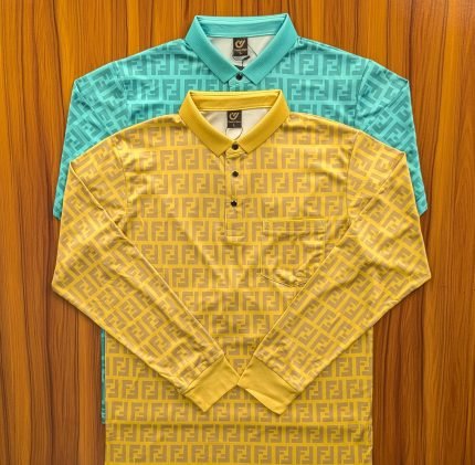 Full Sleeve Polo Shirt Paste and Yellow 2pcs Combo-520
