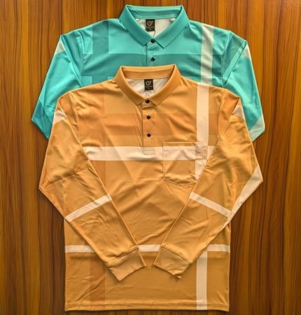 Full Sleeve Polo Shirt Paste and Golden 2pcs Combo-540